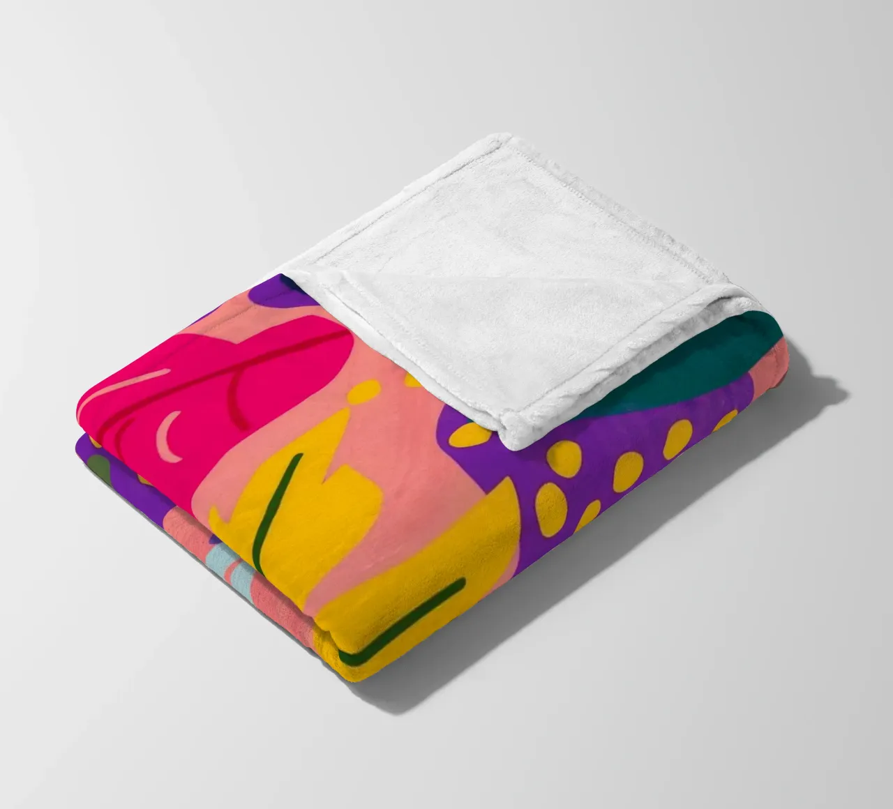 Vivid Leaf Cascade fleece blanket by Lumi Eyes