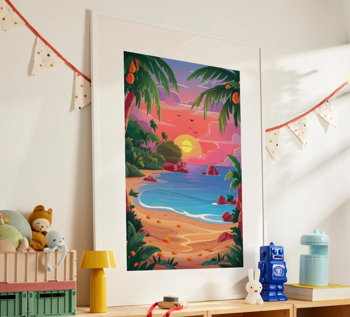 Sunset Beach Tranquility poster by Paez Harmony