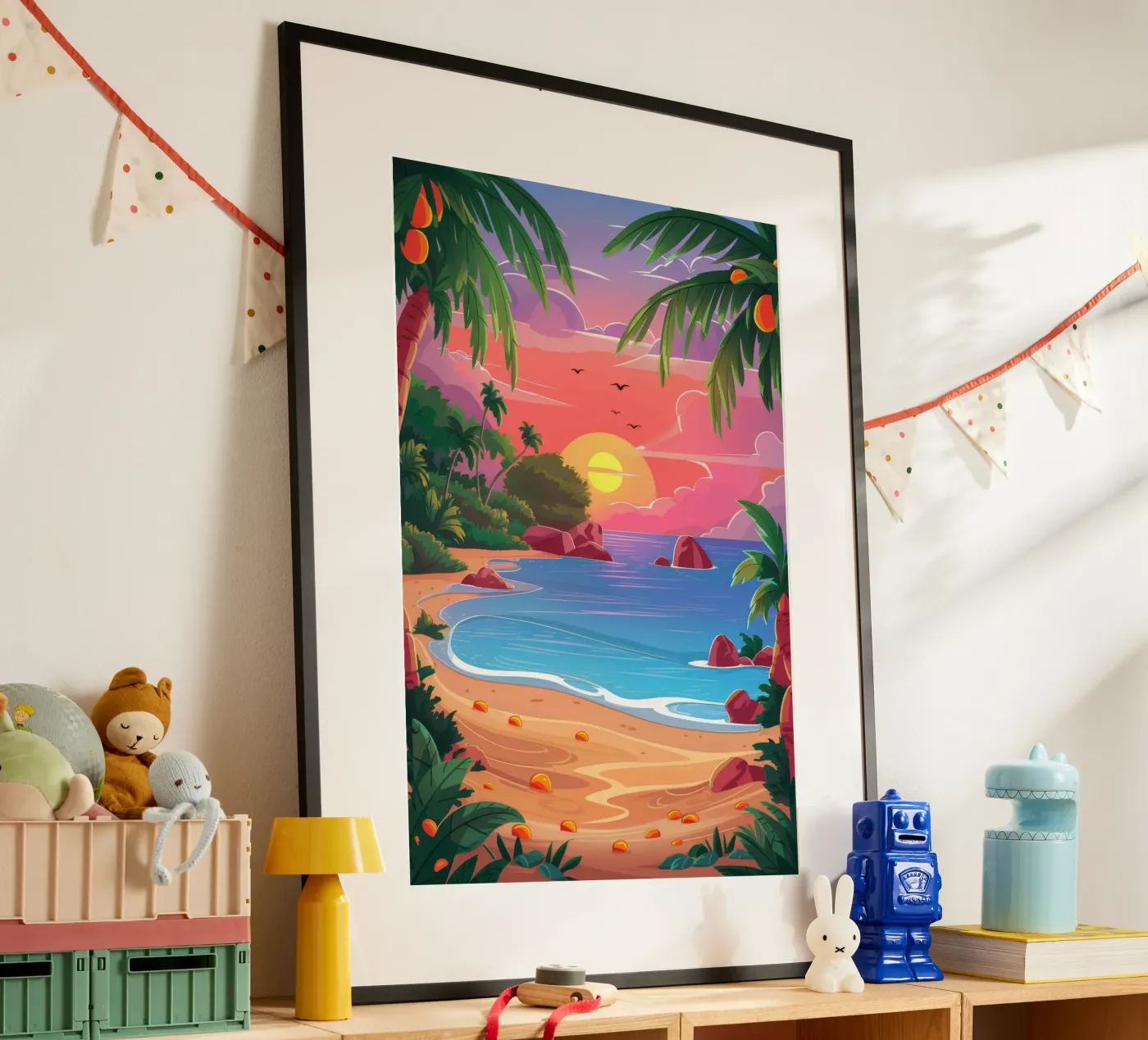 Sunset Beach Tranquility poster by Paez Harmony