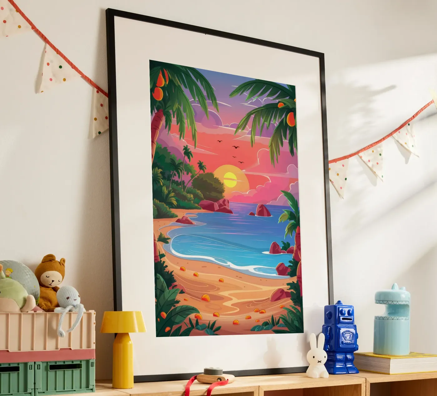 Sunset Beach Tranquility poster by Paez Harmony