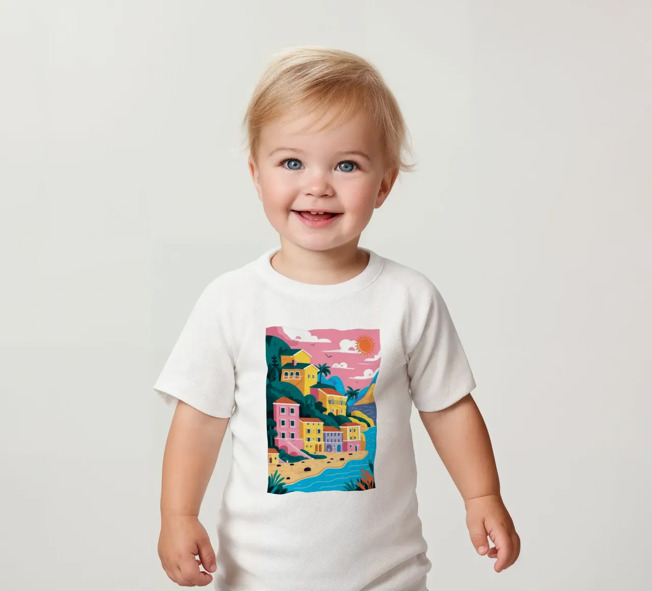 Hillside Bay Dream baby t-shirt by Lumi Eyes