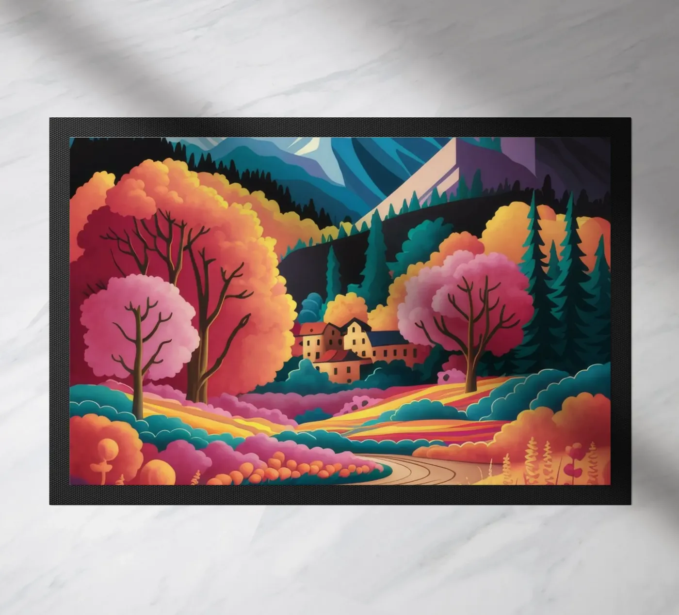 Winding Autumn Path doormat by Paez Harmony