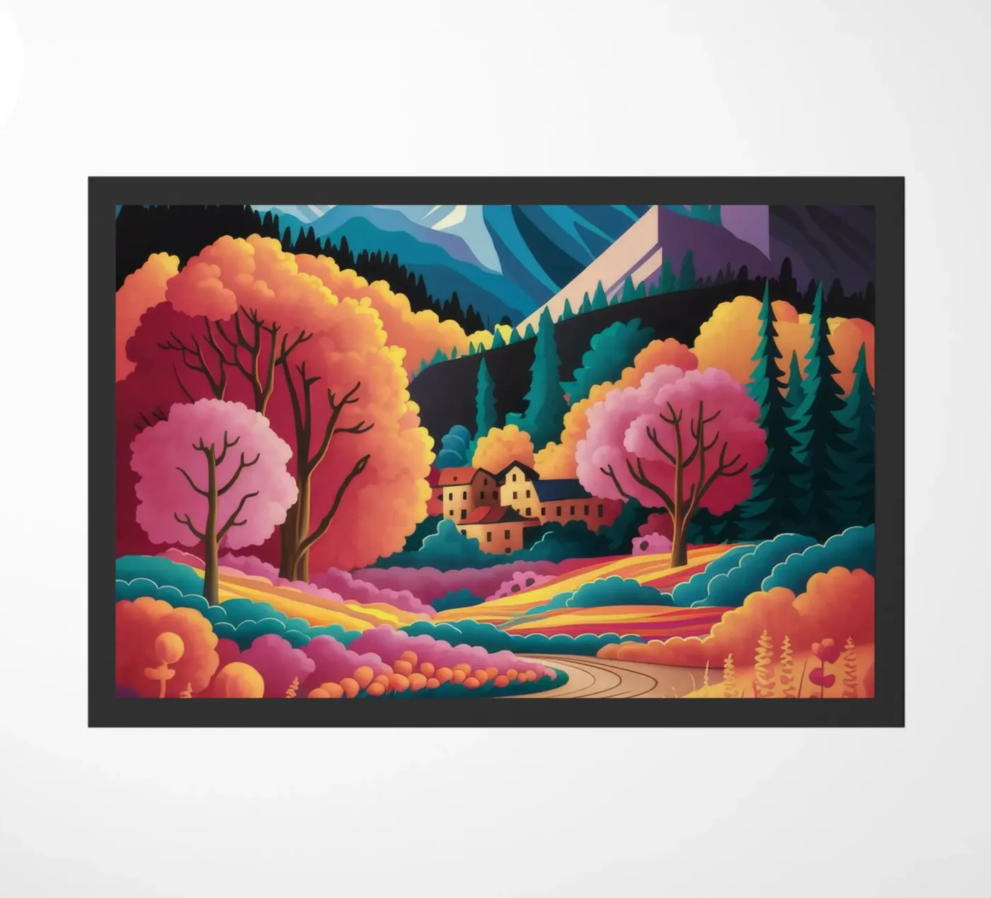 Winding Autumn Path doormat by Paez Harmony