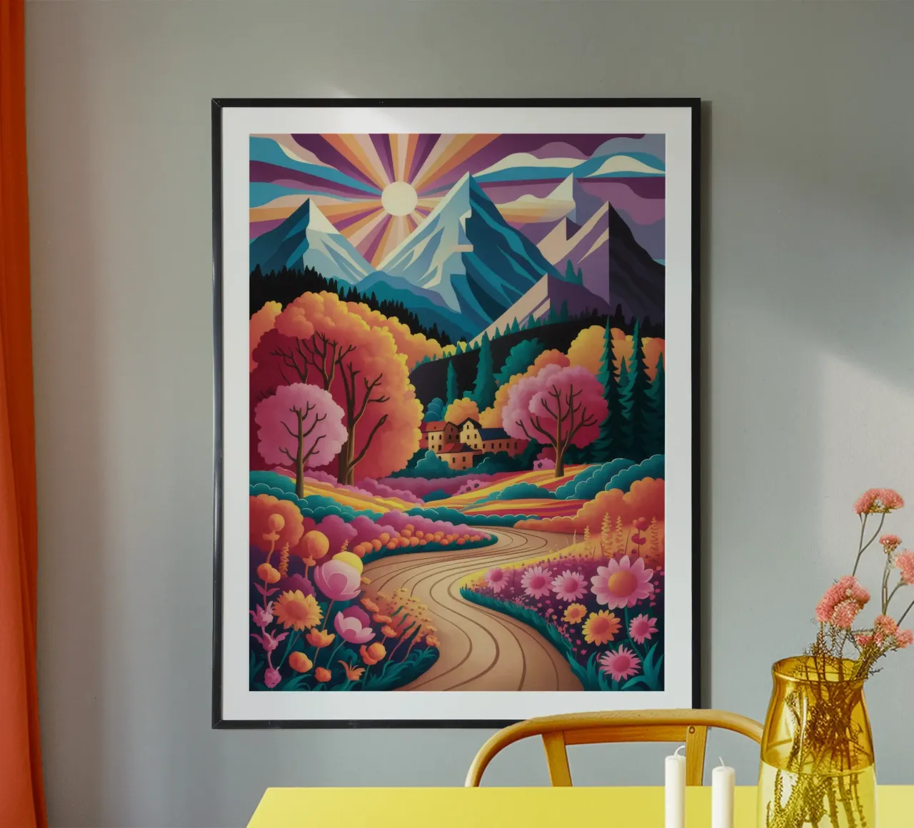 Chemin d'automne sinueux poster de Paez Harmony