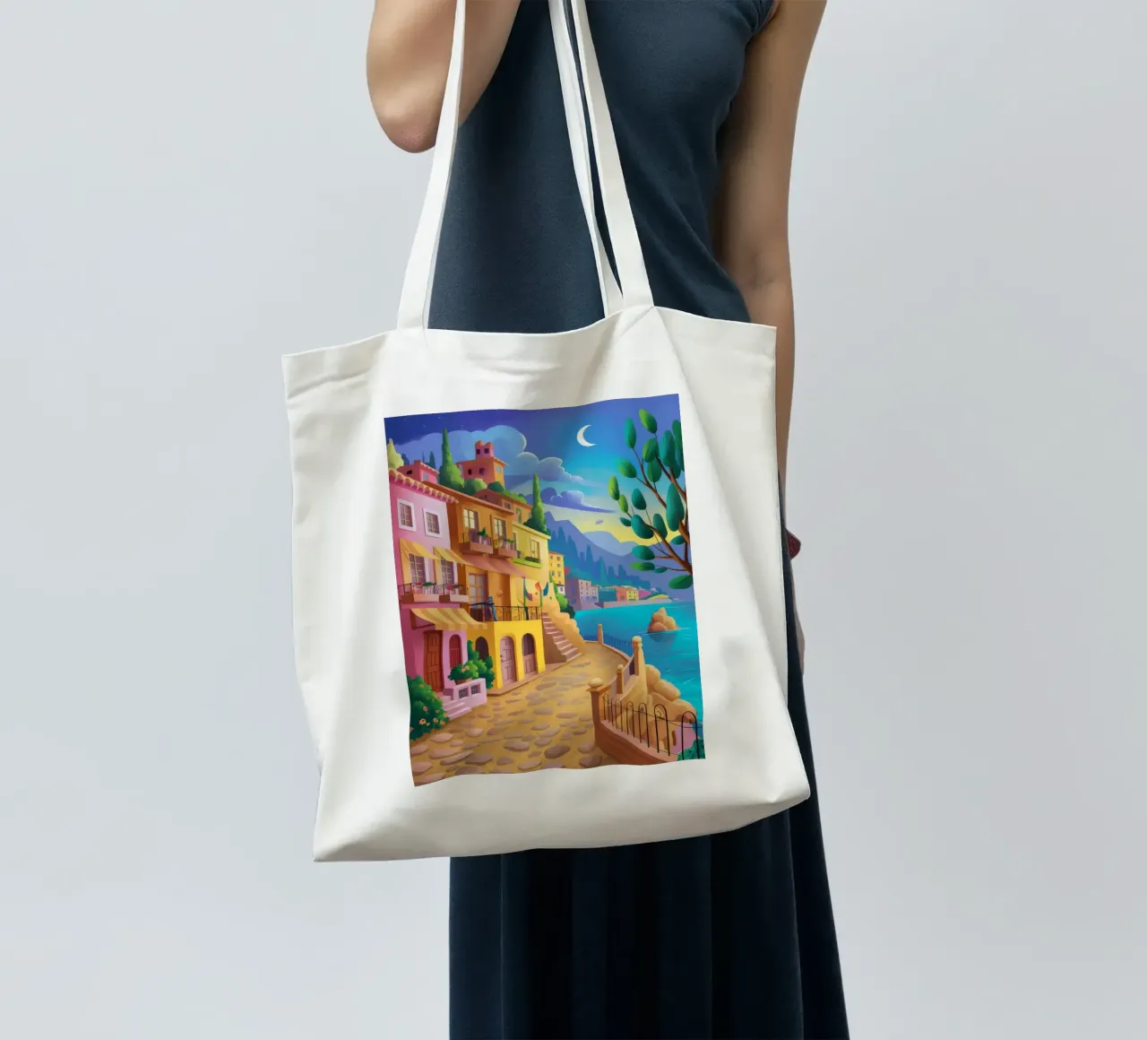 Canal Side Evening tote bag by Paez Harmony