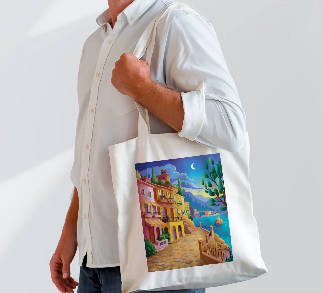 Canal Side Evening tote bag by Paez Harmony