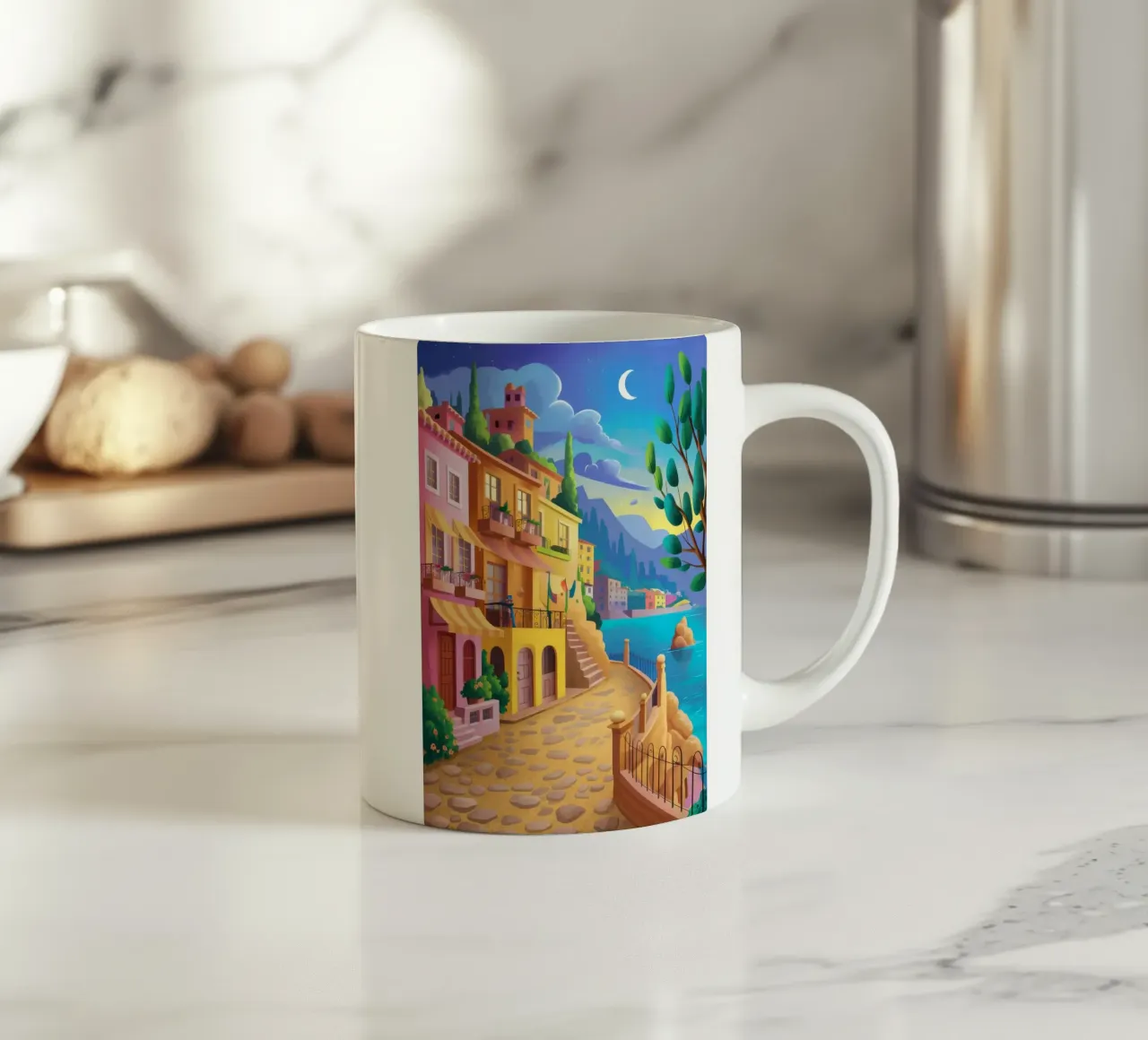 Serata lato canale tazza in ceramica da Paez Harmony