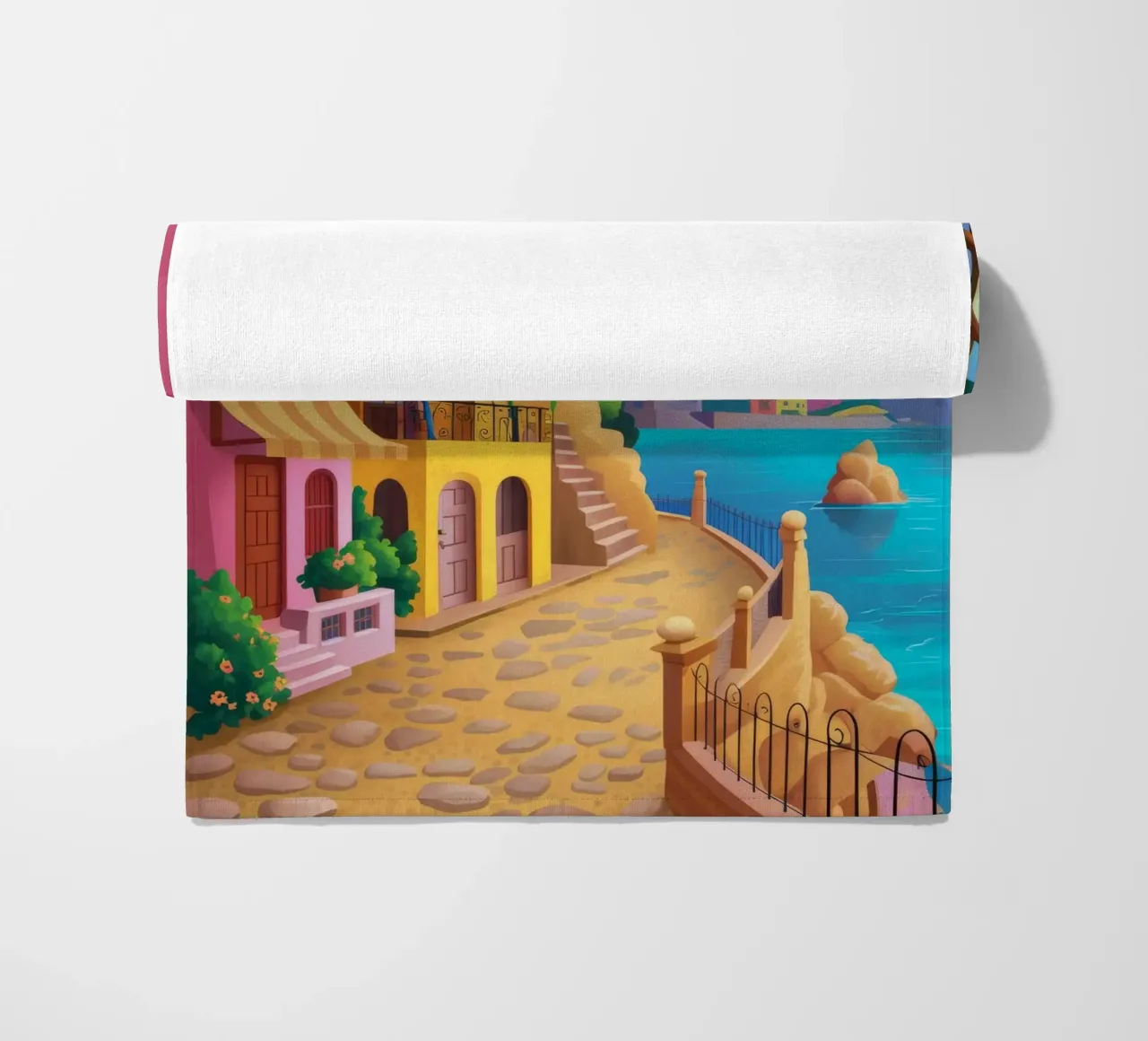 Canal Side Evening beach towel by Paez Harmony