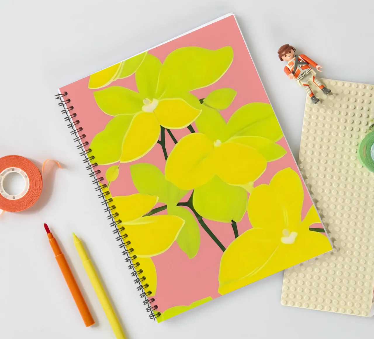 Where sunshine blooms louder than words : Mokara Orchid spiral notebook by 83oranges