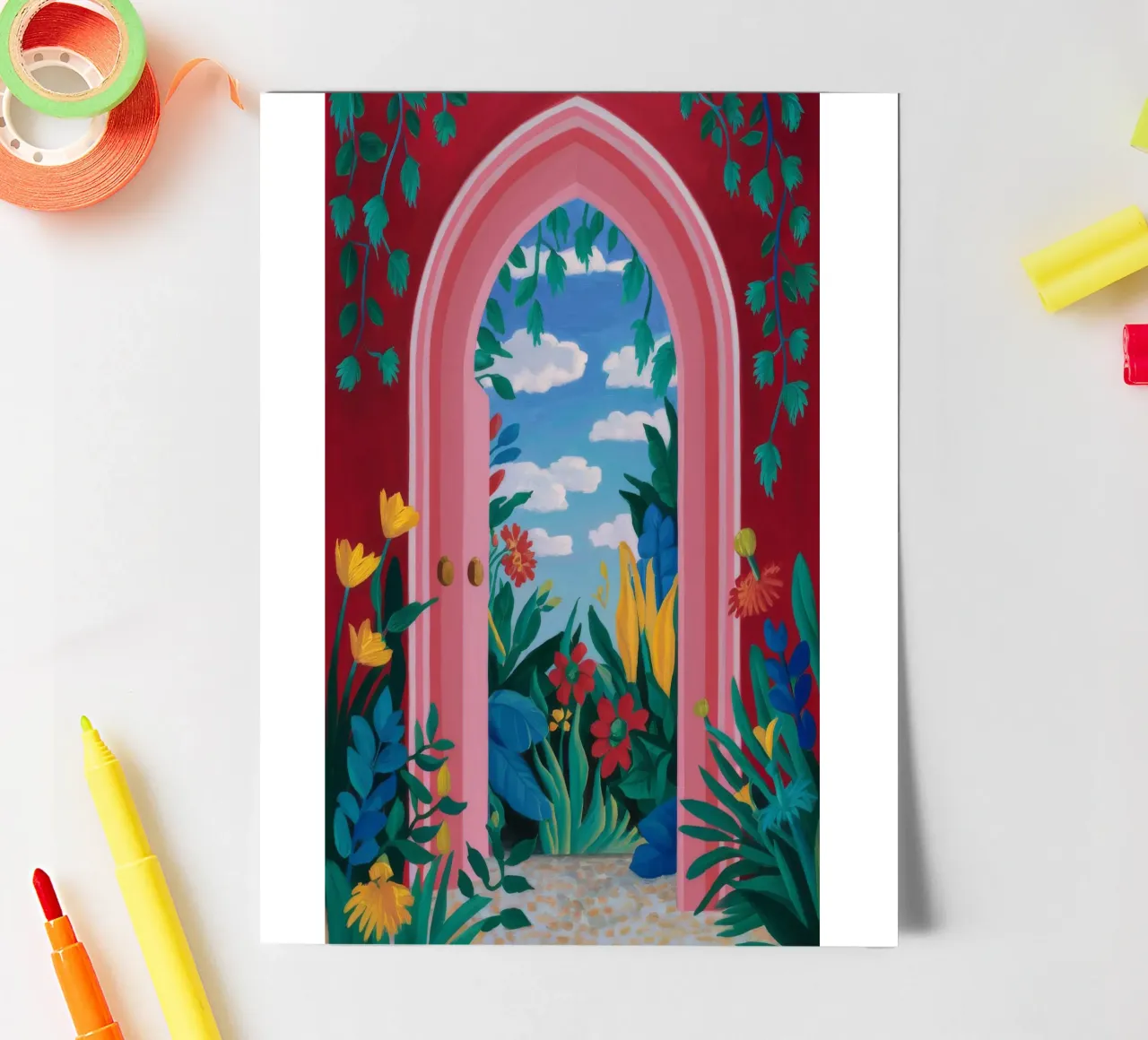 Porta ad arco Paradiso foglio adesivo da Paez Harmony
