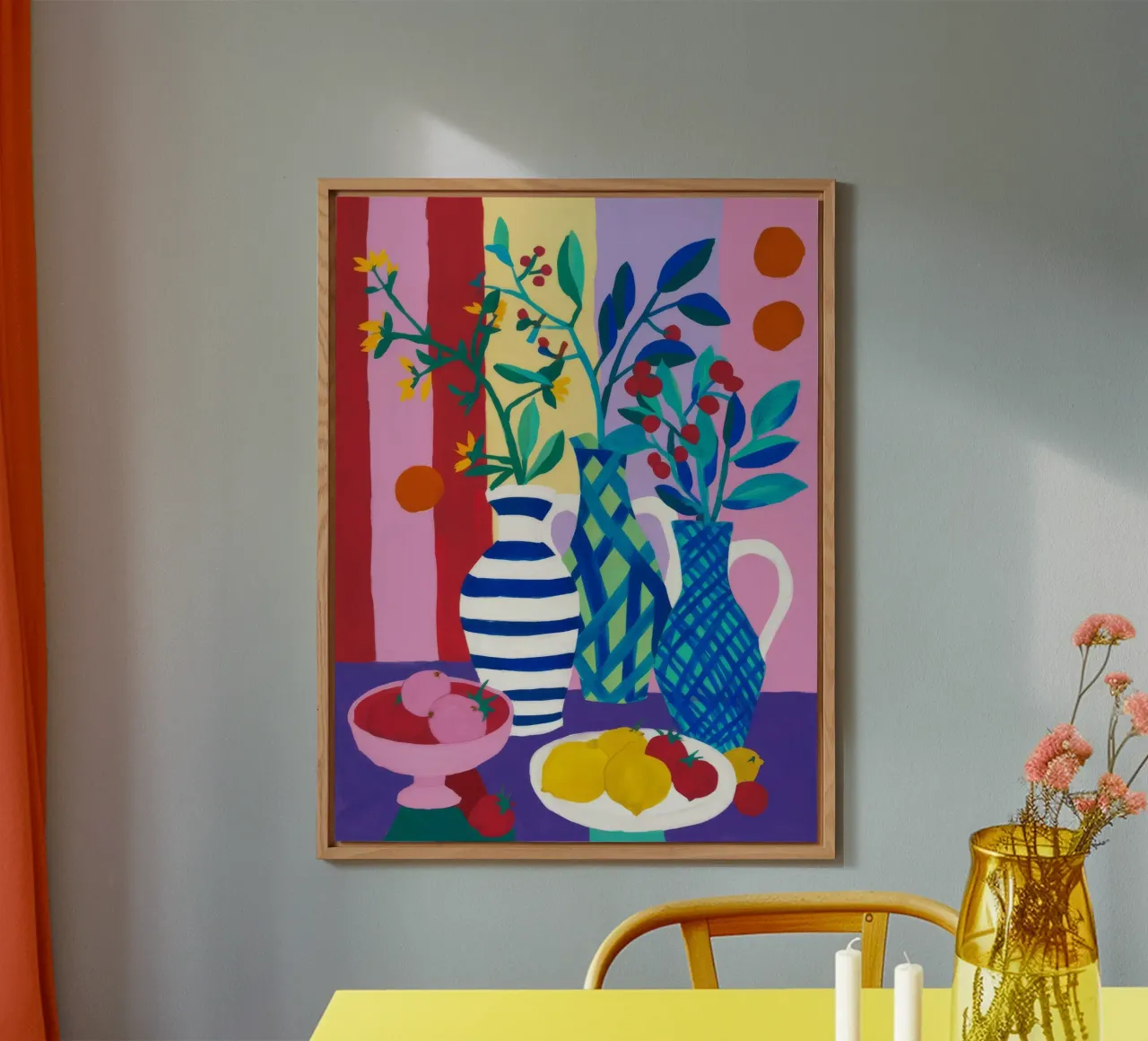Vaso blu in fiore alluminio dibond da Haven Mirage