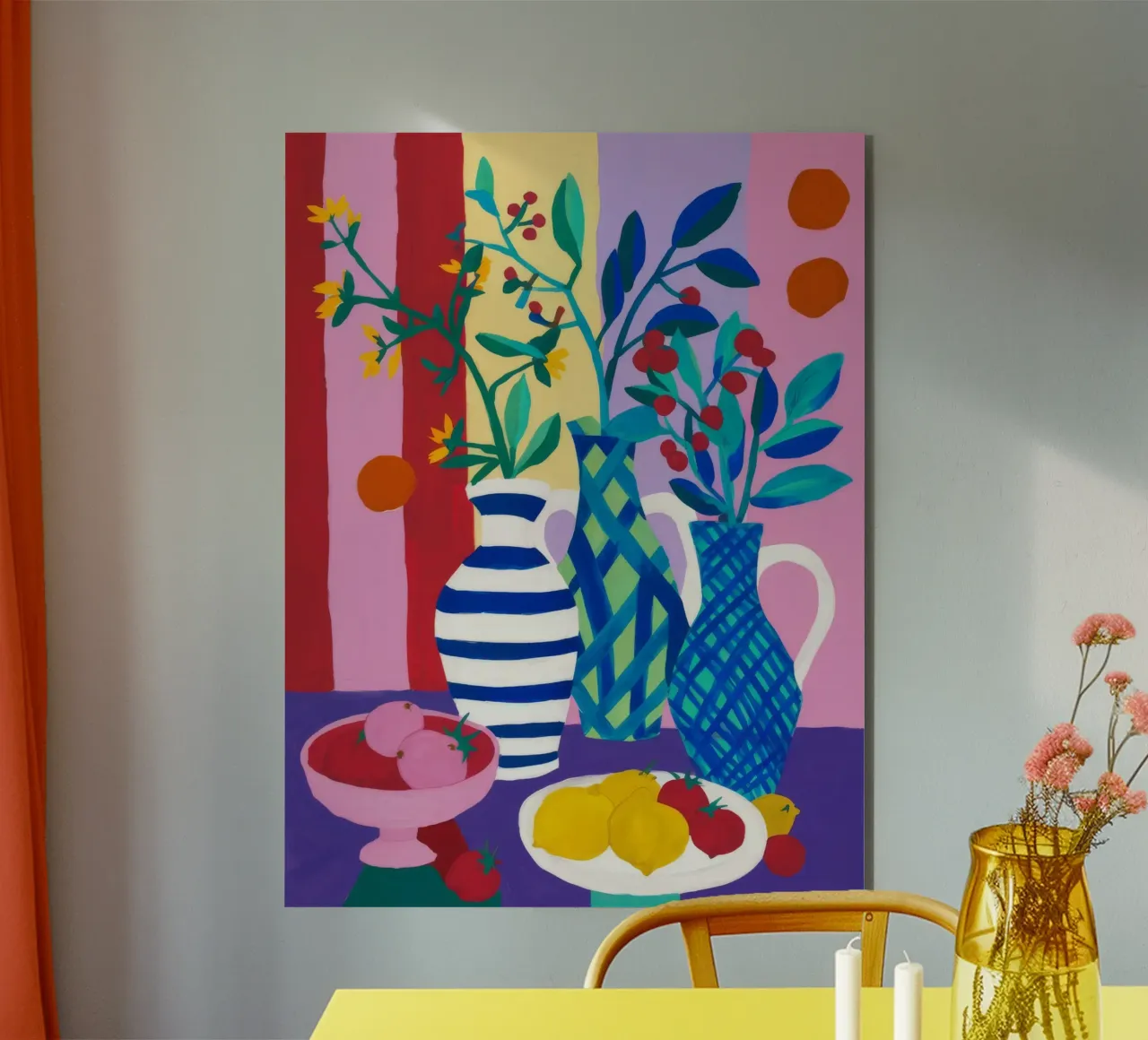 Vaso blu in fiore alluminio dibond da Haven Mirage