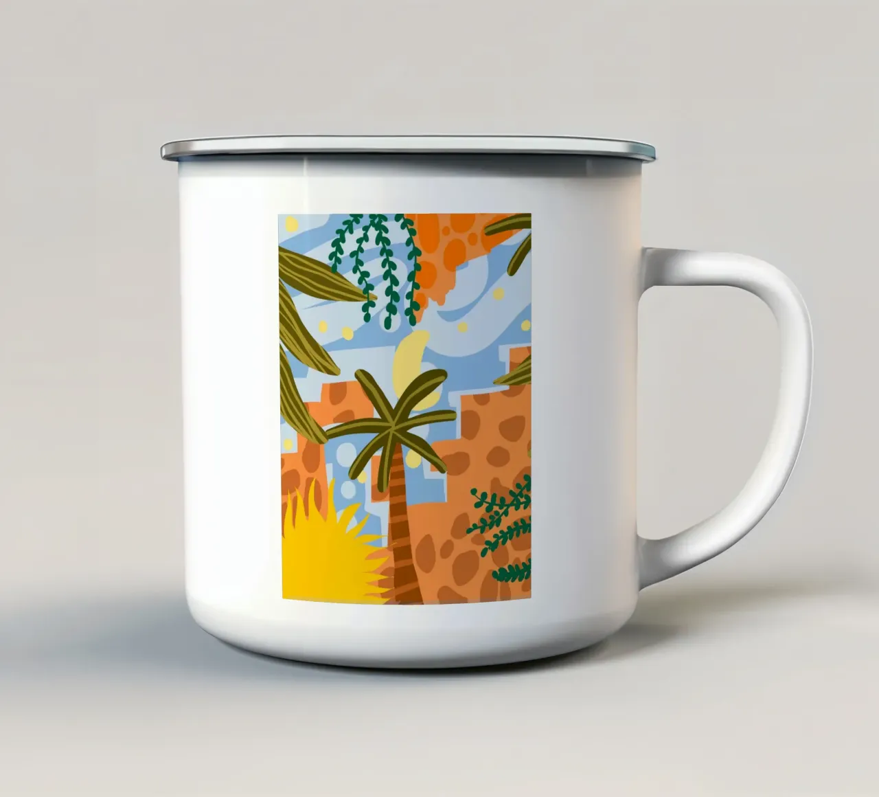 Una bella giornata inizia con una bella mentalità tazza in smalto da 83oranges