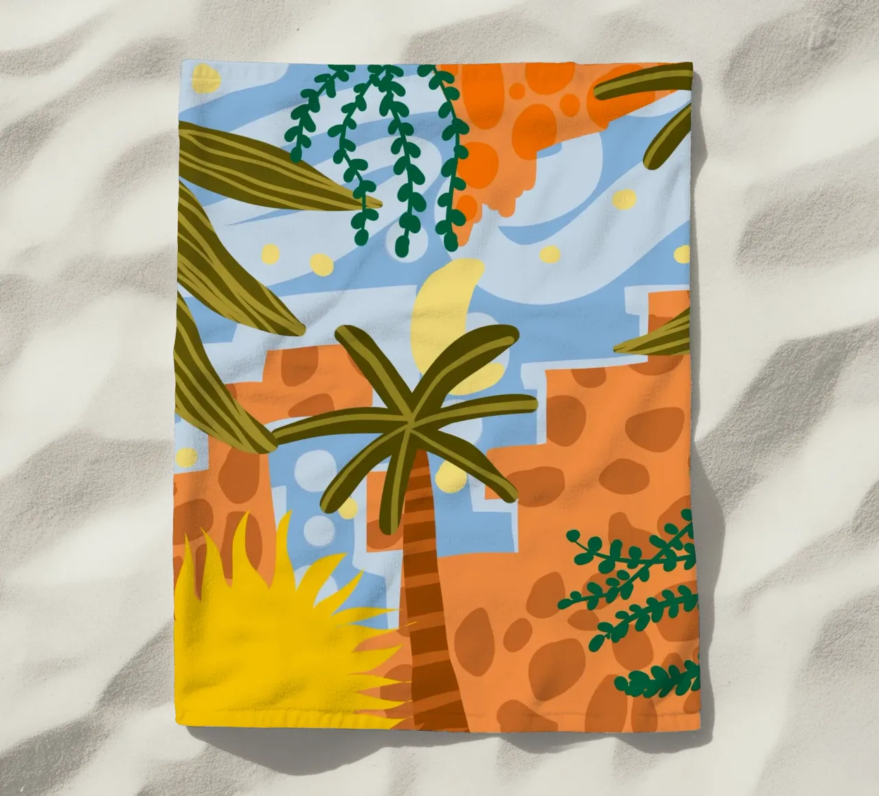 Een mooie dag begint met een mooie instelling strandhanddoek van 83oranges