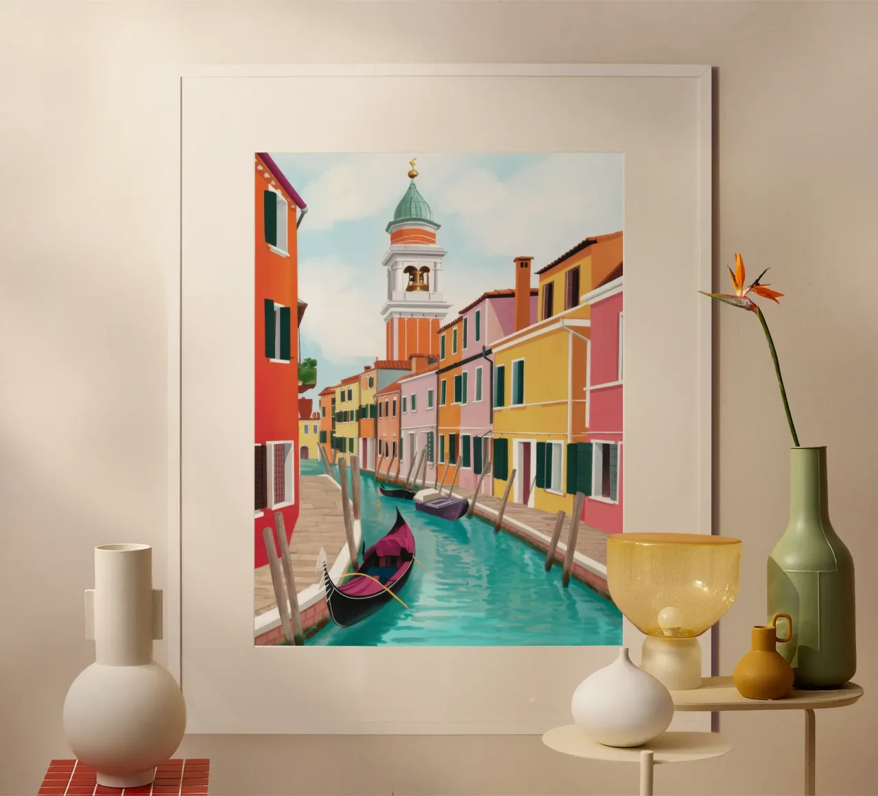 Sogno del canale di Venezia poster con telaio in alluminio da Haven Mirage