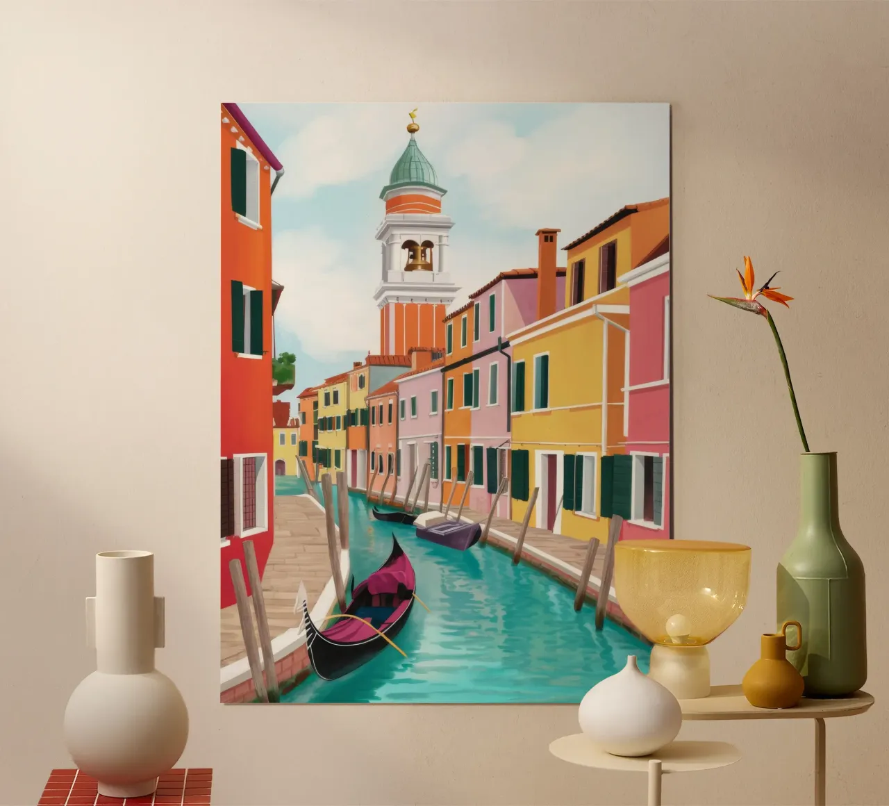 Sogno del canale di Venezia poster con telaio in alluminio da Haven Mirage