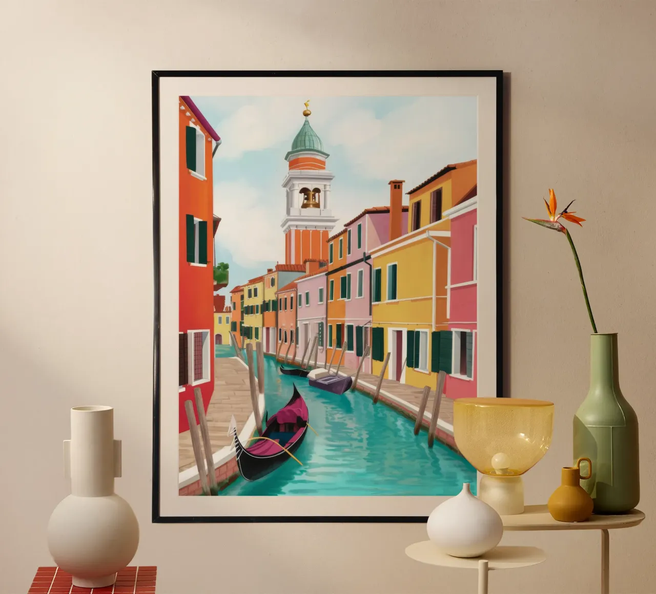 Sogno del canale di Venezia poster con telaio in alluminio da Haven Mirage
