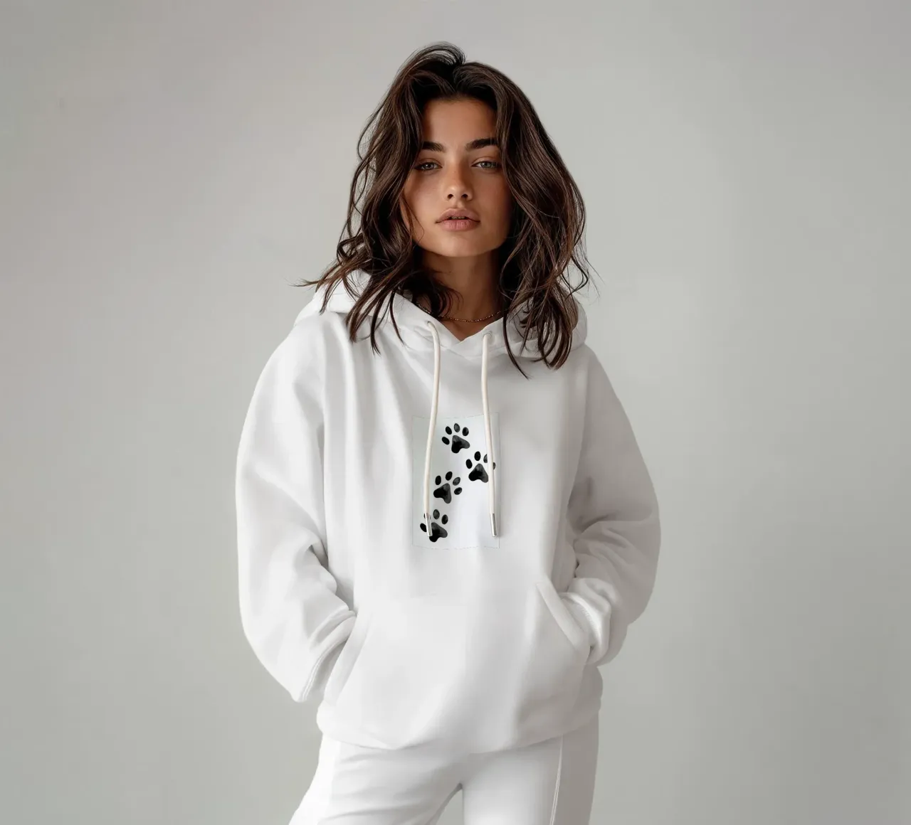 Pawprints felpa con cappuccio da Little Flourishes