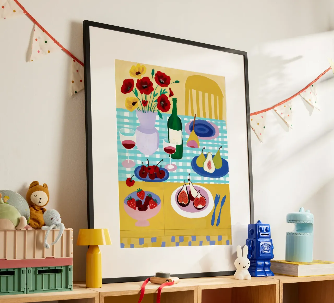 Festa della terrazza estiva poster con telaio in plastica da Paez Harmony