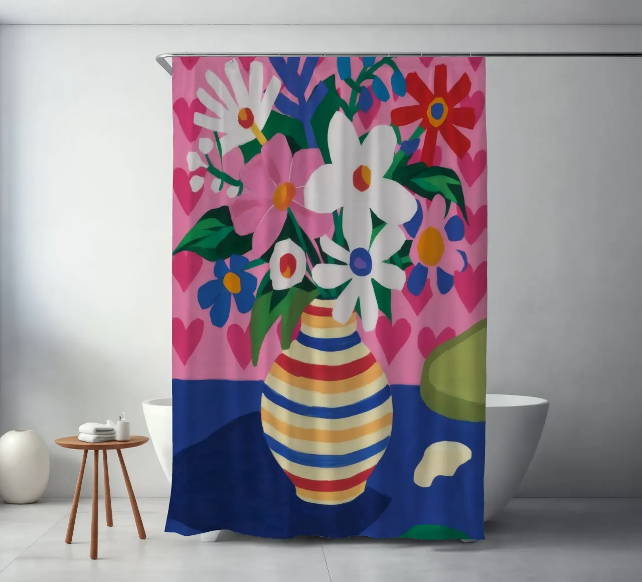 Rainbow Vase Delight shower curtain by Haven Mirage