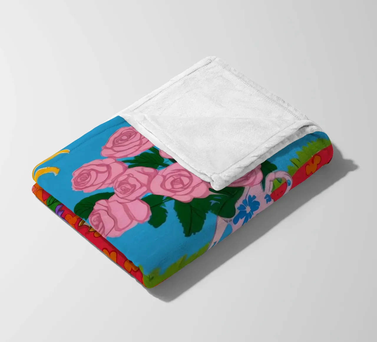 Rosa Rosen Roter Tisch Fleecedecke von Paez Harmony