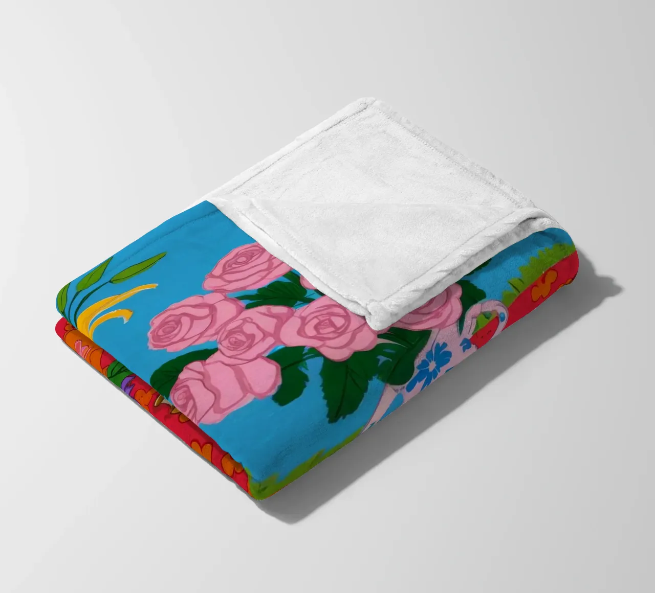 Rosa Rosen Roter Tisch Fleecedecke von Paez Harmony