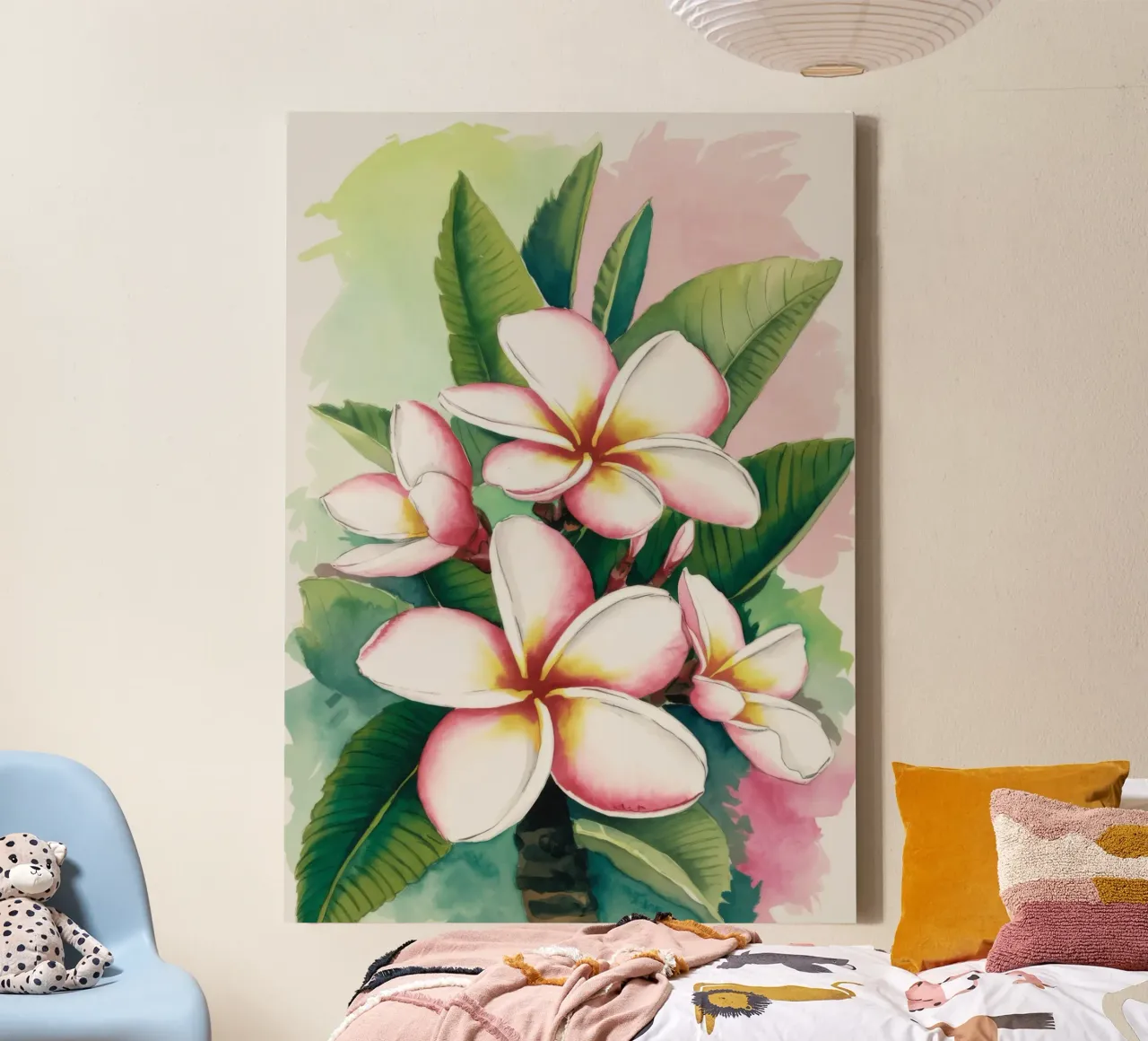 Petali di pace di plumeria tela con Cornice a cassetta da Haven Mirage