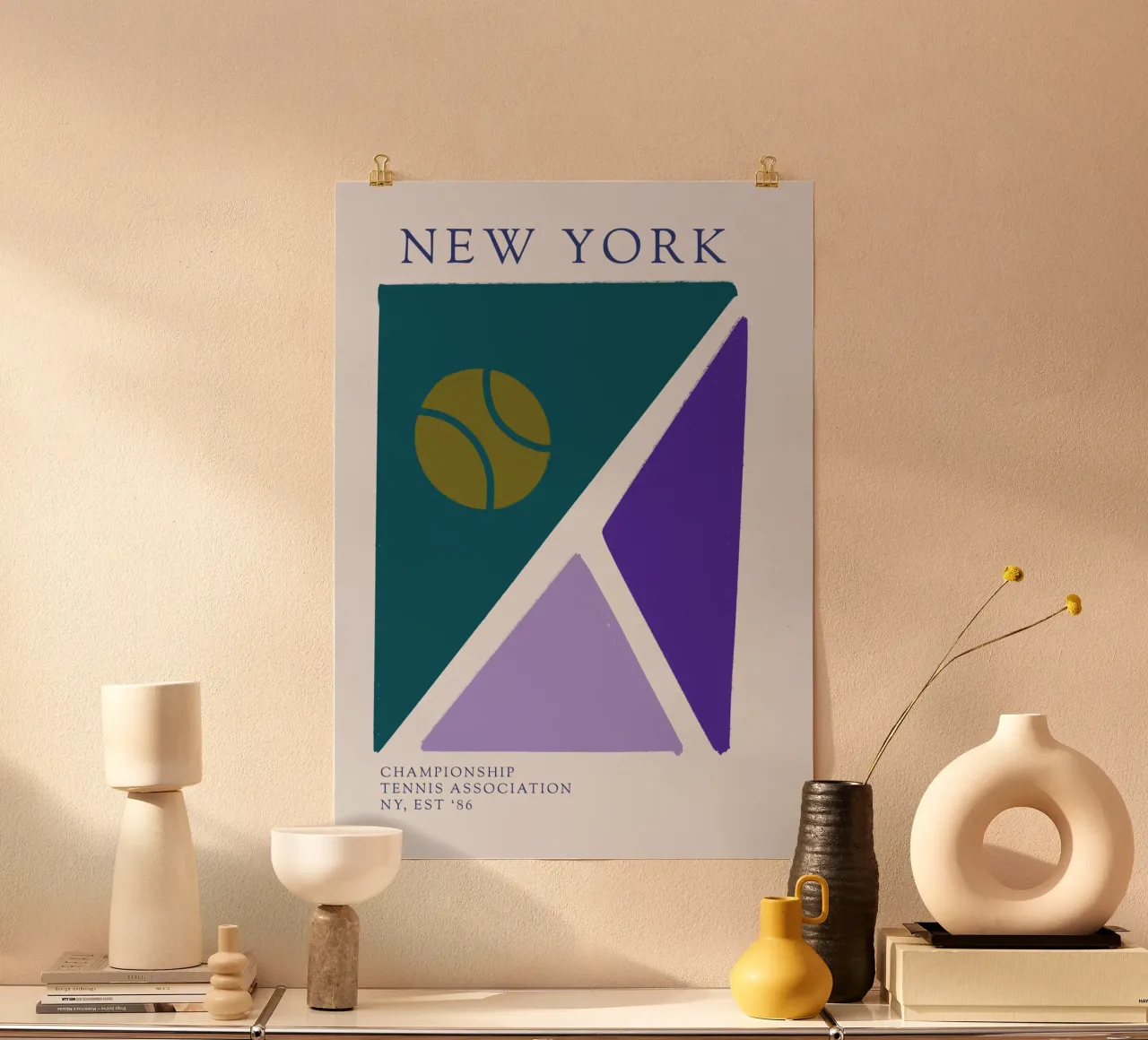 New York Champions Chip poster con telaio in legno da treechild