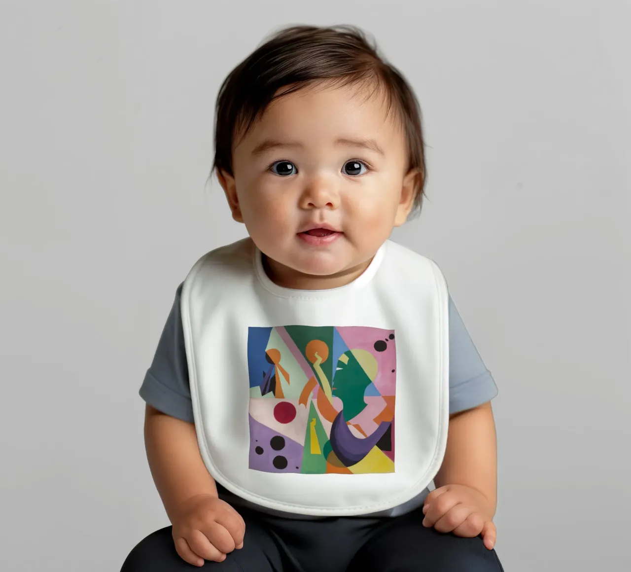 Cubist Motion Play baby bib by Haven Mirage