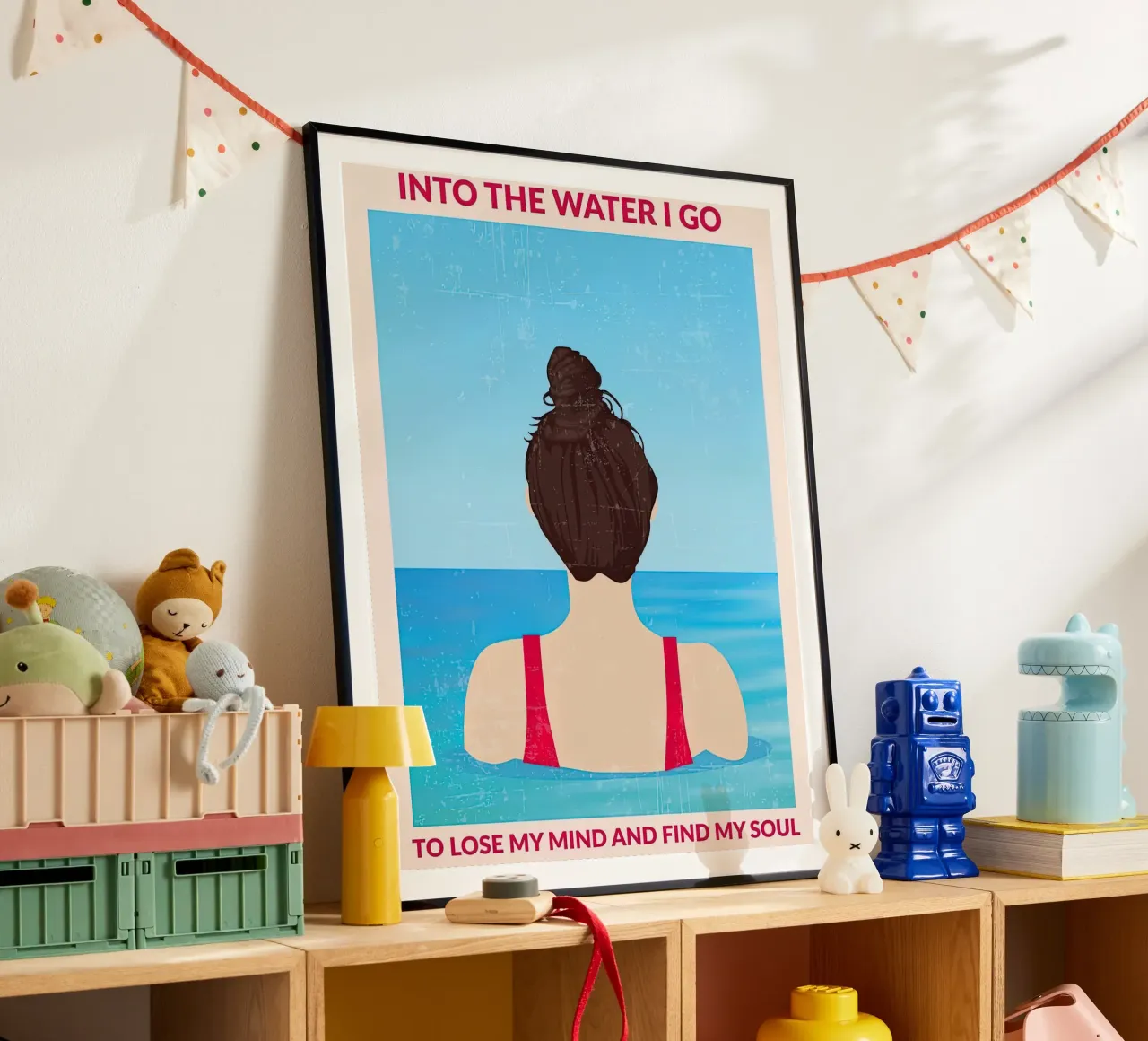 Into the Water (Rosso) poster con telaio in plastica da burnet