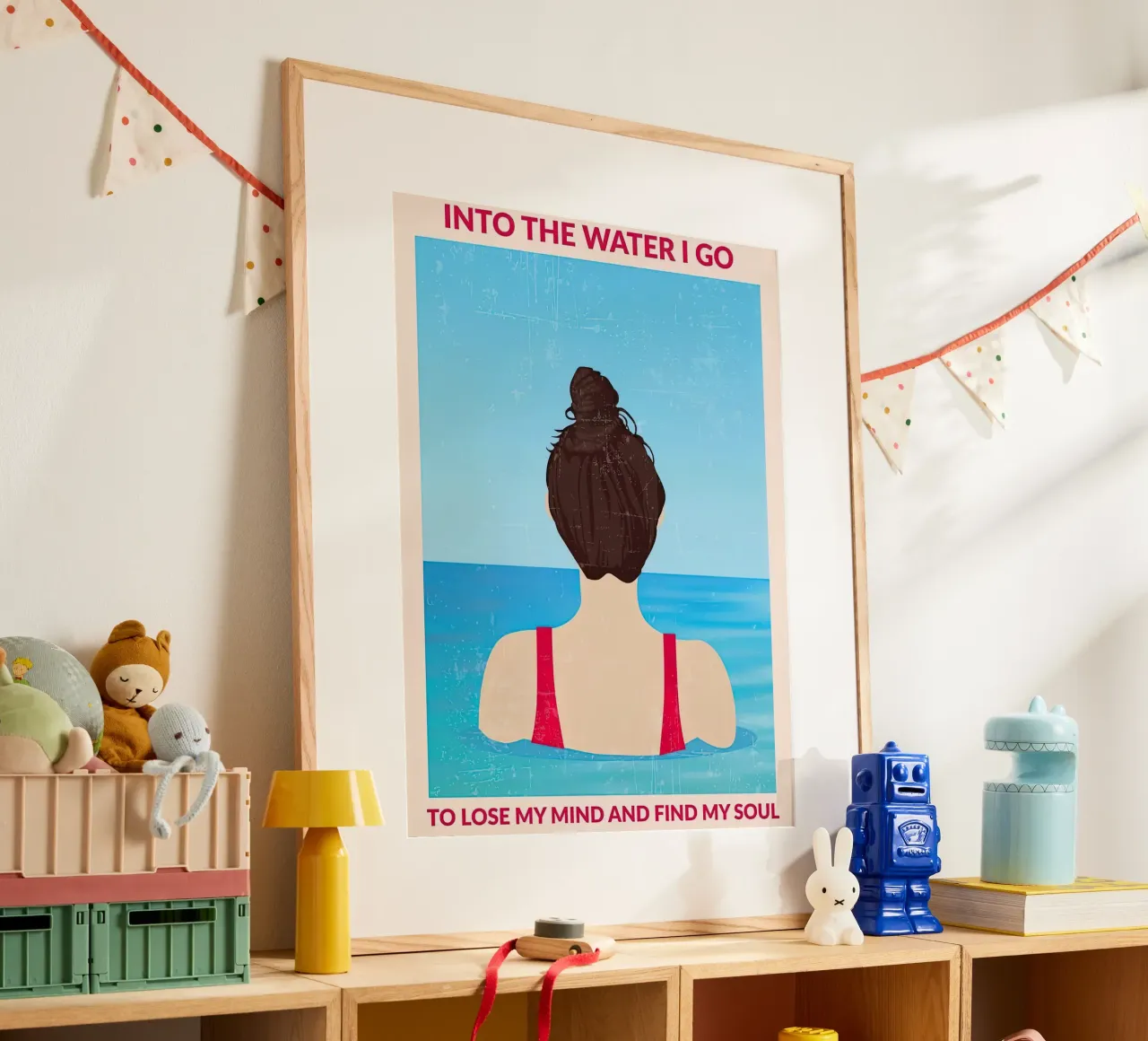 Into the Water (Rosso) poster con telaio in plastica da burnet