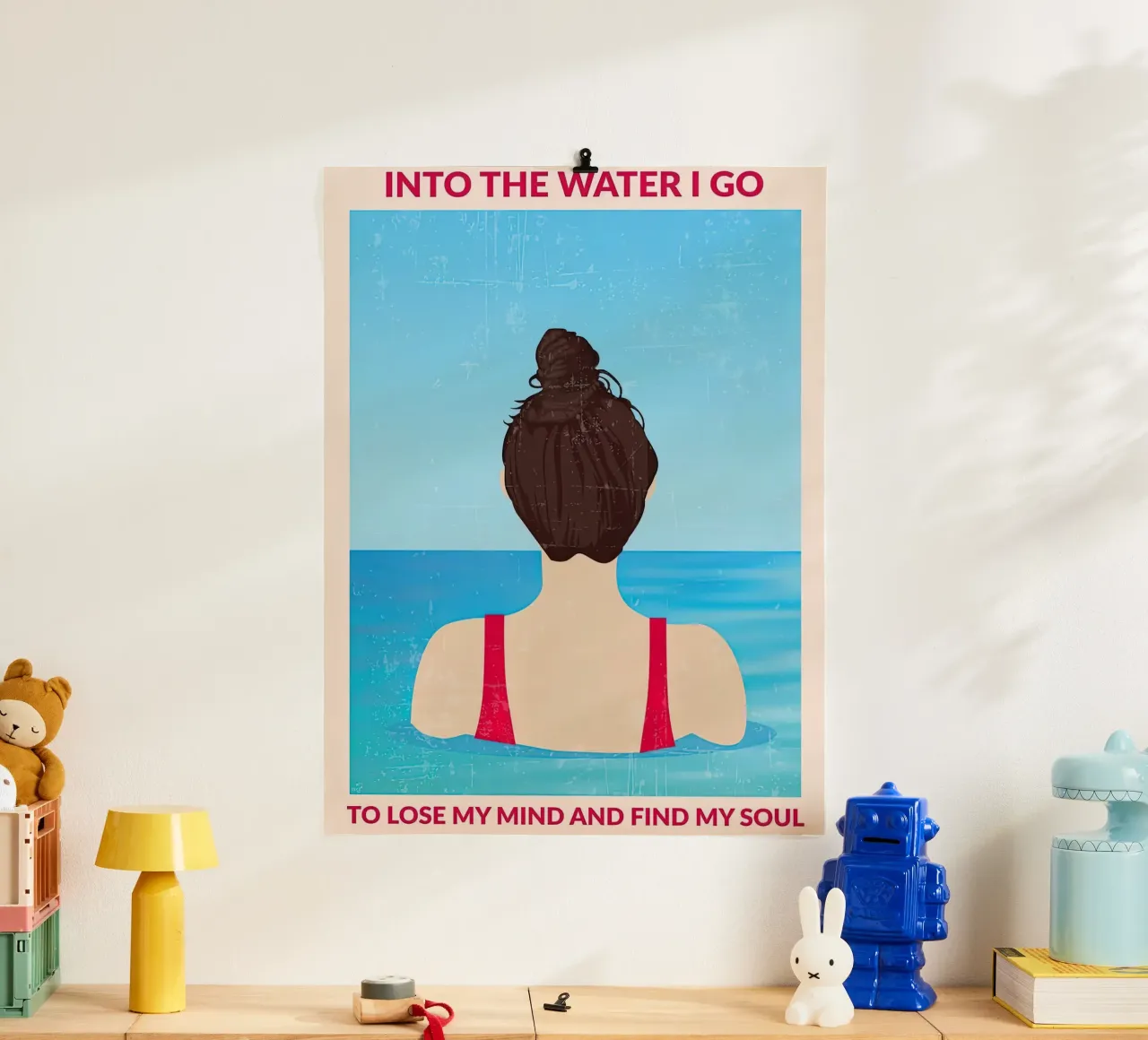 Into the Water (Rosso) poster con telaio in plastica da burnet
