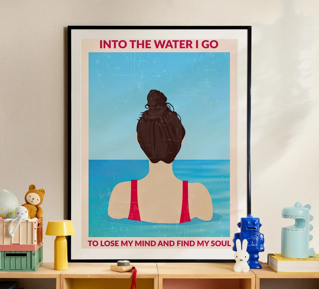Into the Water (Rosso) poster con telaio in plastica da burnet