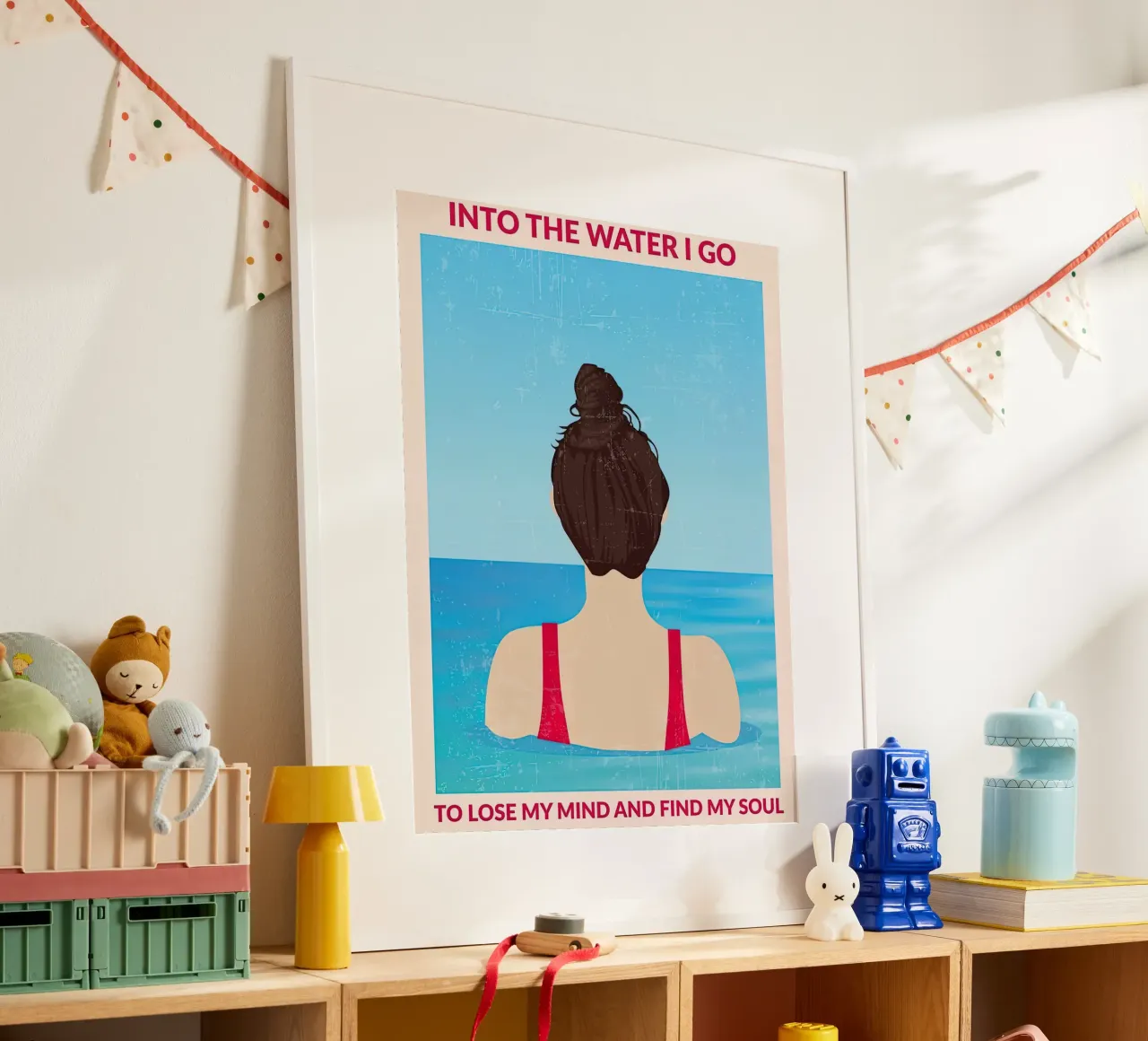 Into the Water (Rosso) poster con telaio in plastica da burnet