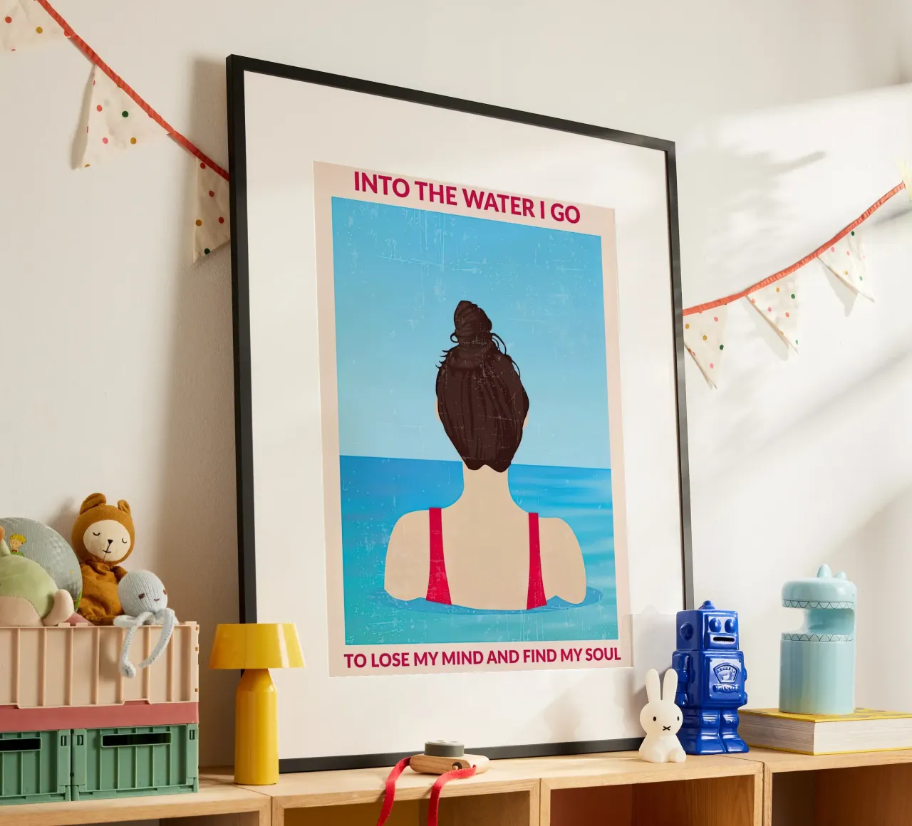 Into the Water (Rosso) poster con telaio in plastica da burnet