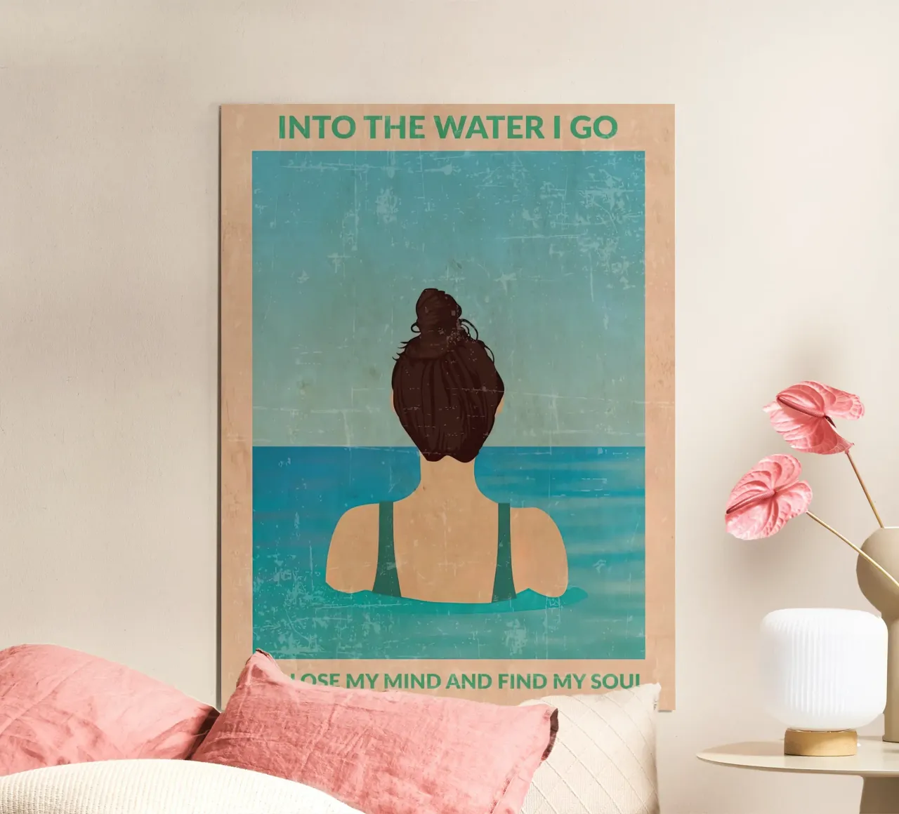 Into the water green poster con telaio in alluminio da burnet