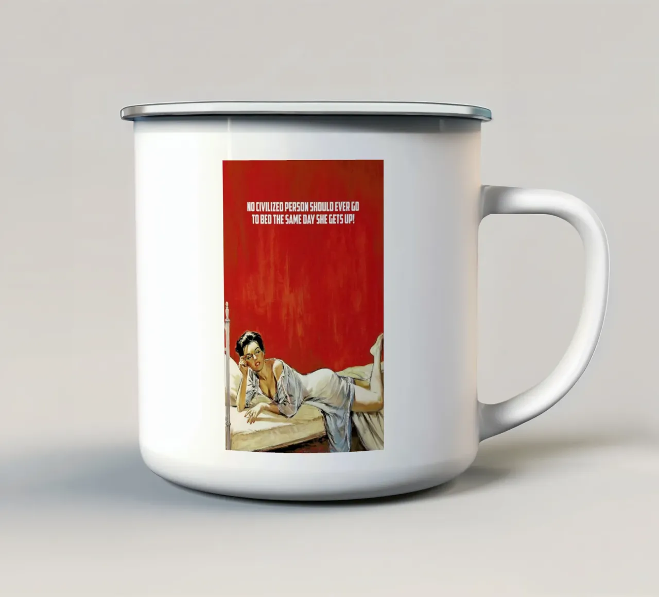 No Civilized Person tazza in smalto da Gallery Print and Art Limited