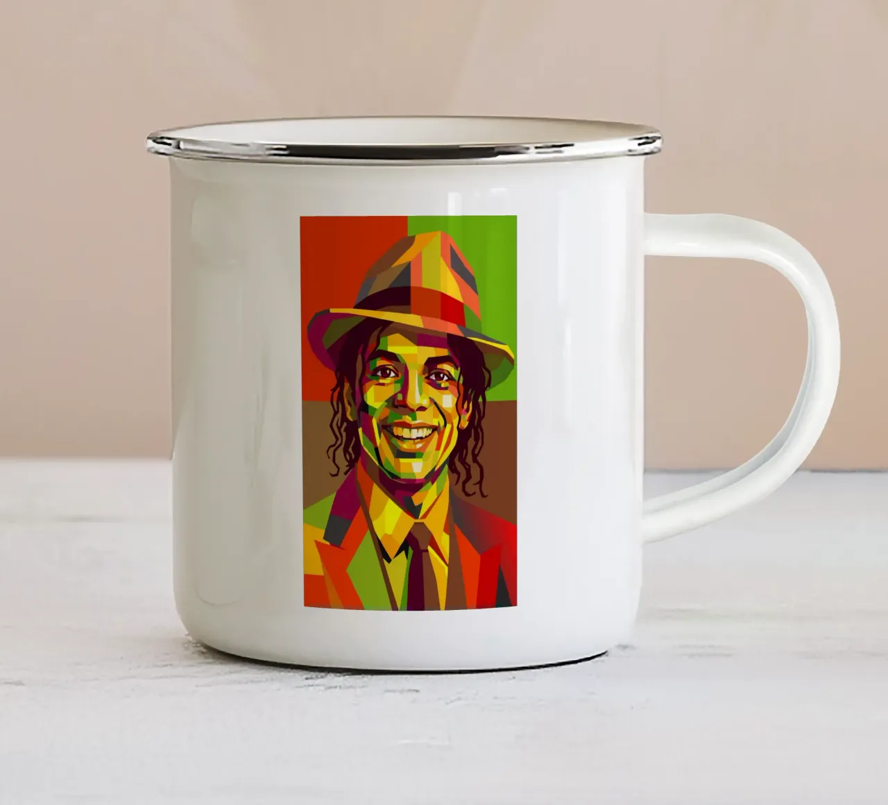 m jackson retro pop art wpap tazza in smalto da aiswa
