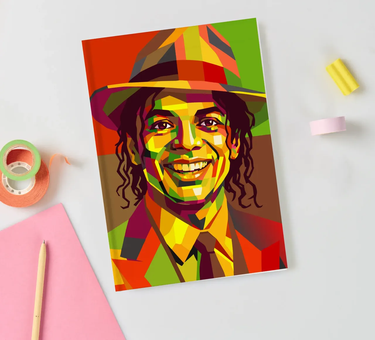 m jackson retro pop art wpap notebook by aiswa