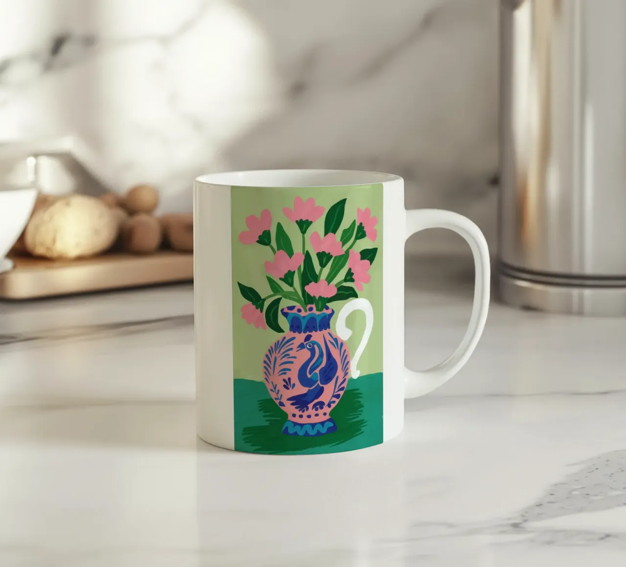 Brocca blu floreale tazza in ceramica da Haven Mirage