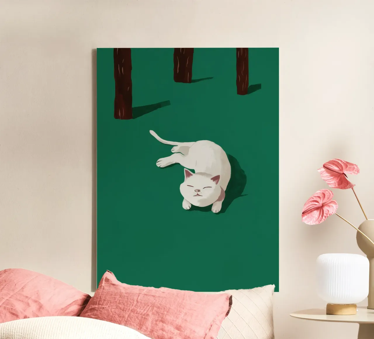 Forest Floor Feline canvas with Floater frame by Stone Patina