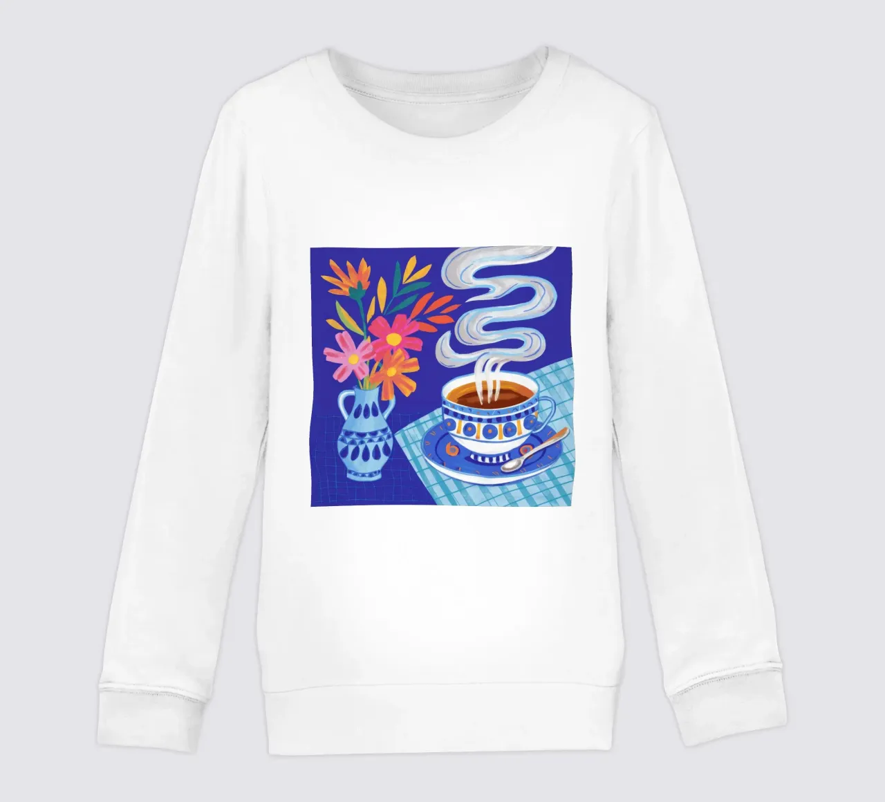 Caffè fumante in fiore felpa bambino da Haven Mirage