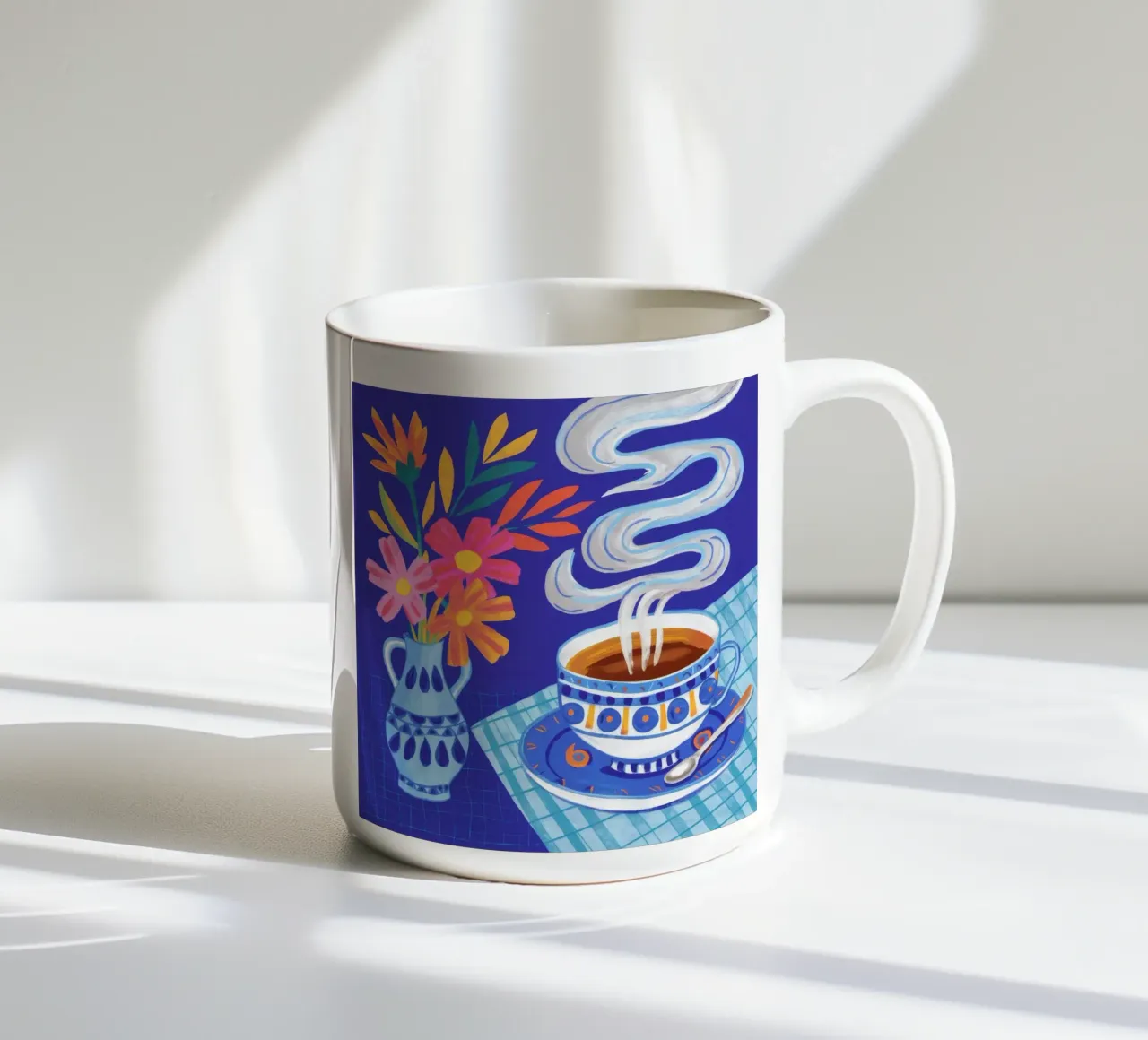 Caffè fumante in fiore tazza in ceramica da Haven Mirage