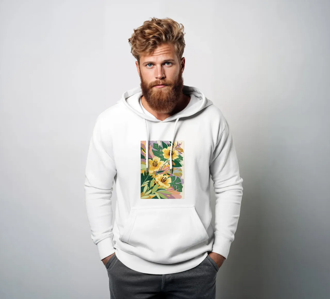 Scoppio floreale giallo felpa con cappuccio da Haven Mirage