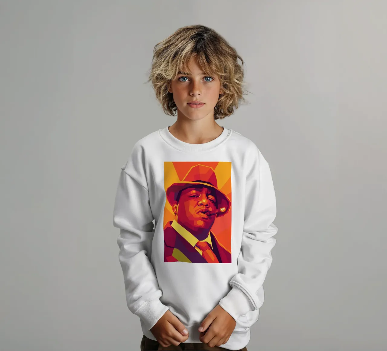 poppa big retro pop art wpap felpa bambino da aiswa