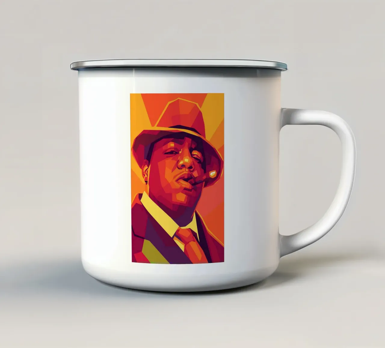 poppa big retro pop art wpap taza de esmalte de aiswa