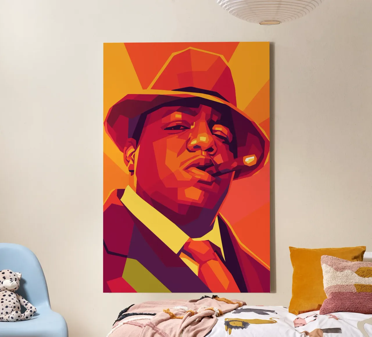 poppa groot retro pop art wpap canvas met Baklijst van aiswa