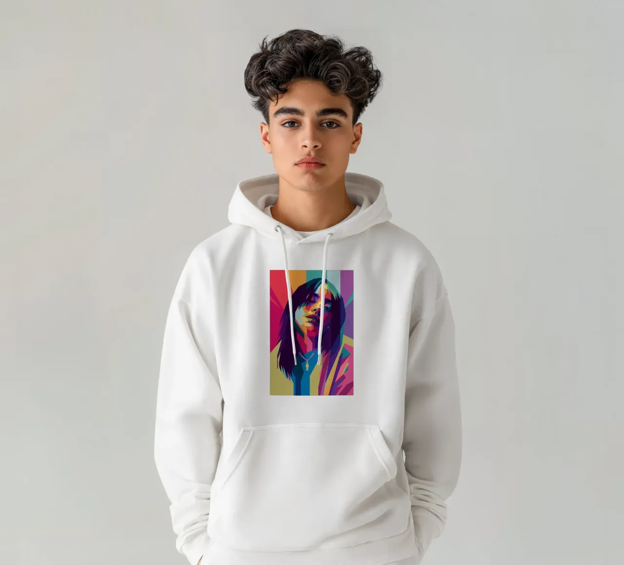 retro pop art wpap felpa con cappuccio da aiswa