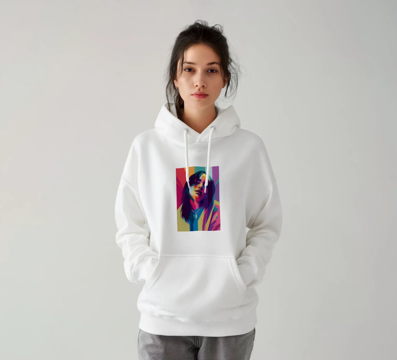 retro pop art wpap felpa con cappuccio da aiswa