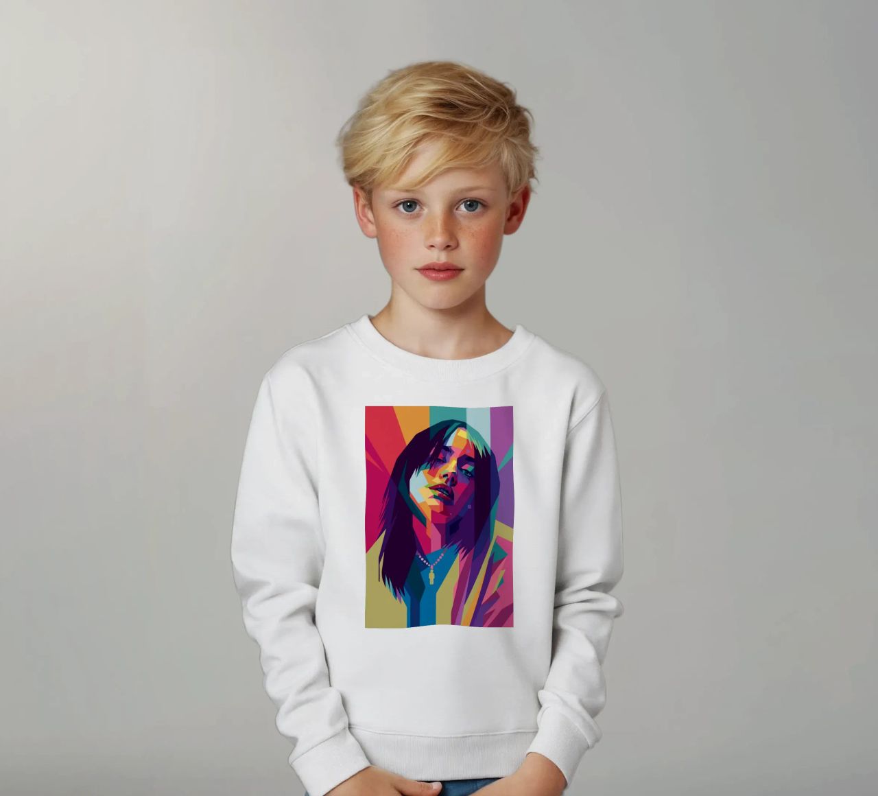 retro pop art wpap felpa bambino da aiswa